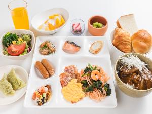 朝食盛り付け例