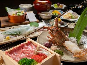 玄界灘の魚介類を用いた会席料理