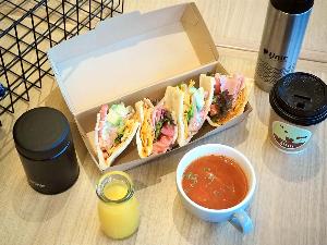 【朝食】ピタパンサンドセット(デリバリー限定) ※イメージ