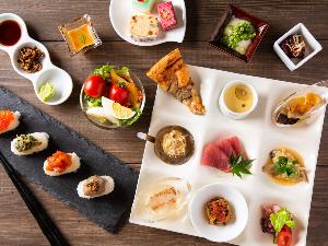 【青函市場・夕食一例】バラエティ豊富な海鮮料理を心ゆくまでご堪能ください。※漁の関係上変更有