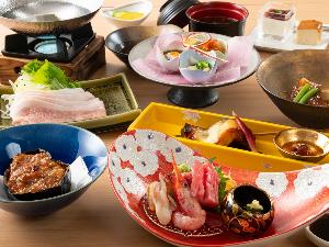 【嵯峨会席一例】料理長こだわりの宮城ならではの美食をご堪能ください。