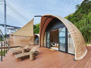 コクーンハウス：全室オーシャンビュー。アウトドアリビングで、ゆっくりとした時の流れ感じてください