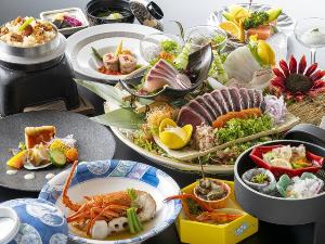 【旬彩物語／夏木立コース】高知県産金目鯛とコリコリ食感が堪らない鮑の夏野菜グリルや黒毛和牛など