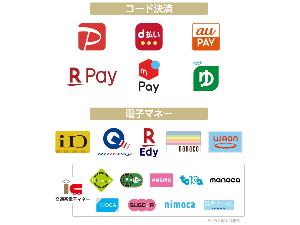 現地で利用可能なコード決済・電子マネーの一覧です。