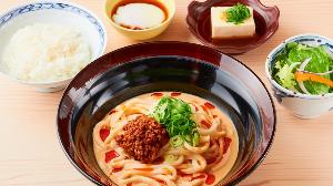 朝食メニュー　胡麻だれ坦々うどん定食
