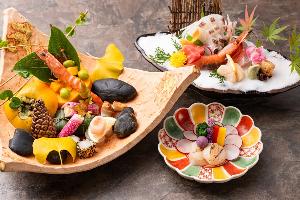 月替りの加賀グルメ懐石＜加賀の季＞石川近海産の海の幸と地産加賀野菜が中心です。※写真はイメージです。