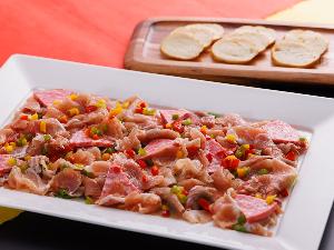 【夕食一例】生ハム＆ボロニアソーセージの盛り合わせ