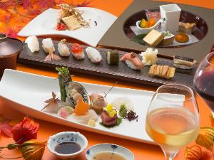【BlueSeasons：秋のディナーコース一例】青函の旬魚を楽しむスタイリッシュなSUSHI会席