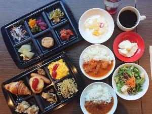 朝食盛り付け例