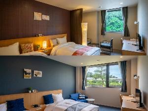 【コンフォートツイン】内装にもこだわった2種類のお部屋。どちらになるかはお宿お任せとなります。