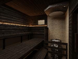 【平和台ホテル天神9F】男性専用パブリックサウナ「夜響-Yakyo-」音響にこだわった設備が特徴のサウナ。 初心者でも入りやすく、ゆっくり楽しめる80℃に設定されています。 セルフロウリュもお楽しみいただけます。