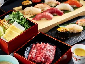 【ご夕食】しゃぶしゃぶのお肉は「北海道七飯町産」の牛ロースを使用しております。