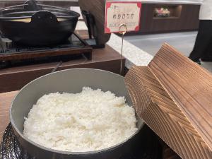 【朝食】北海道道南産米ふっくりんこ。粘りと柔らかさ、ほんのりとした甘みが特徴です。