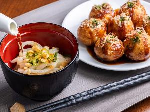 ◆朝食｜大阪名物たこやき・うどん