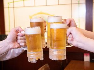 【夕食バイキング】夕食時の乾杯はビール！