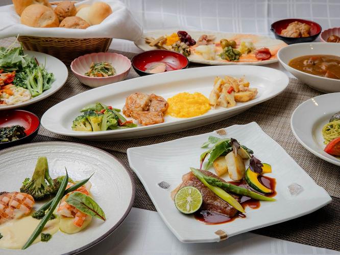 【朝食/例】サラダ、スープ、おいしいお米、ドリンクなど種類豊富な朝食をお楽しみください♪