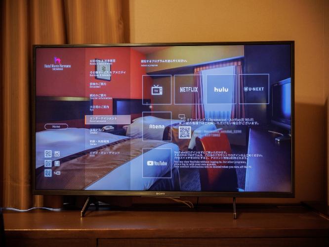 スマートTV（ミラーリング、キャスト機能付き）全室導入