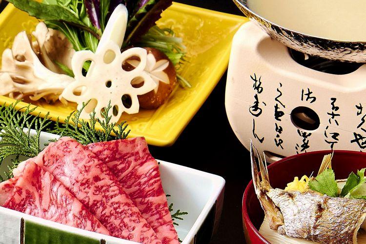 ■【美食デュエット会席】2種類の牛肉料理＆のど黒、新鮮なお造りを、オトナの舌で味わって！　お食事イメージ