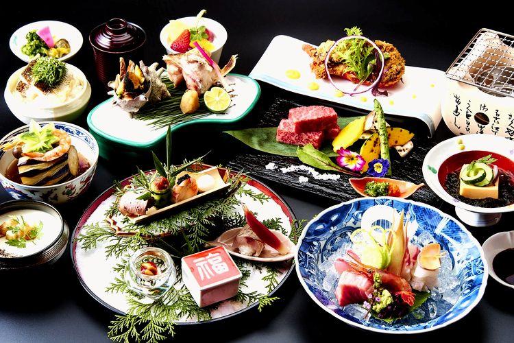 ■【グルメてんこ盛り会席】北陸でご馳走を食べよう！心づくしのお料理で口福（こうふく）　お食事イメージ.
