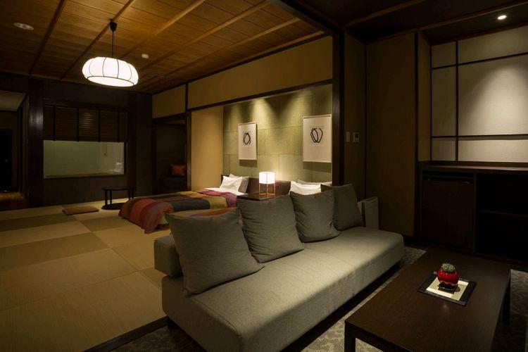 【源泉かけ流し内風呂付　和洋モダン　ツイン】651号室・青丹（あおに）客室の一例