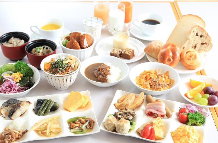 朝食ブッフェ盛り付け例