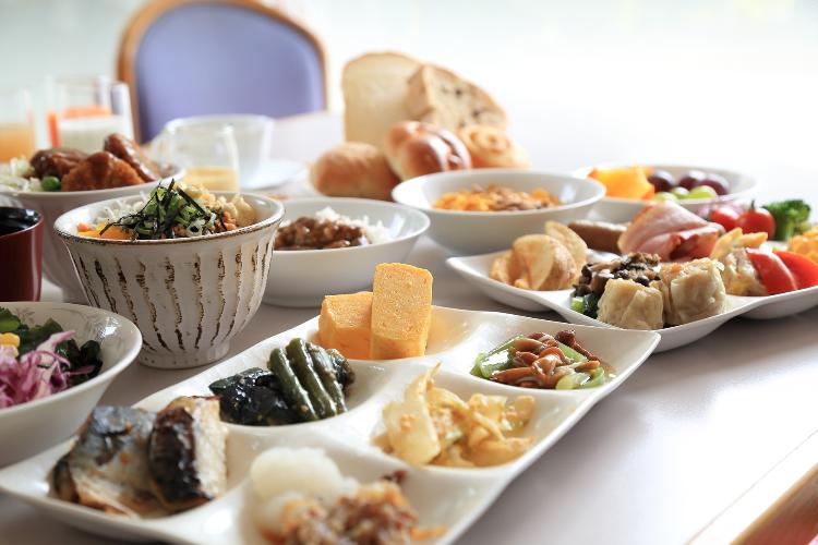 朝食ブッフェ盛り付け例