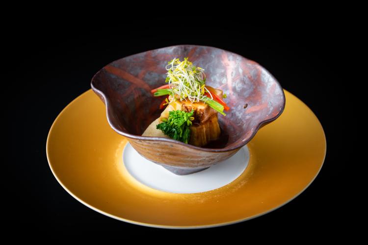 ◆媛ポークの角煮と茄子の餡かけ◆