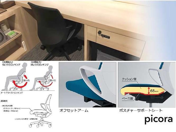  スマートなデザインと快適な座り心地を追求したチェア。