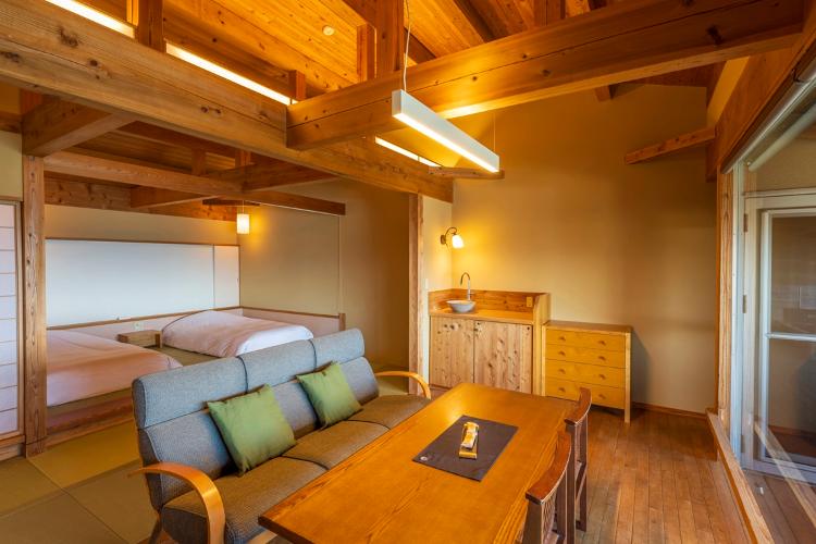 【離れ/平屋/眺望:海/源泉かけ流し】離れ平屋60平米/源泉かけ流し露天風呂/3名定員