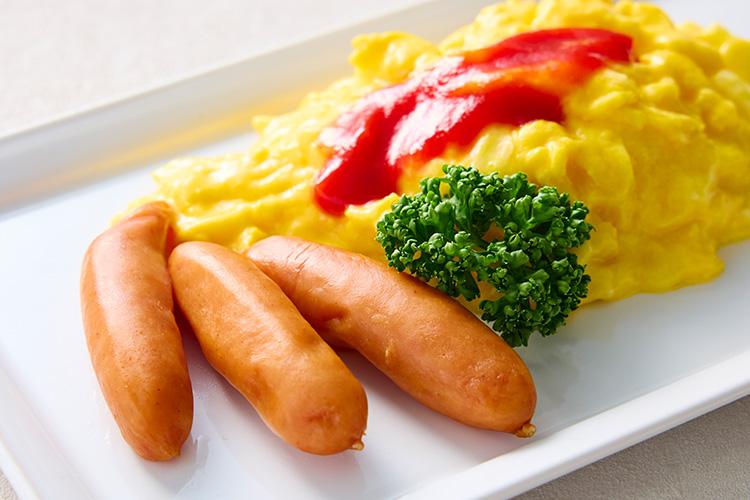 【スクランブルエッグ&ウインナー】定番のソーセージとスクランブルエッグ