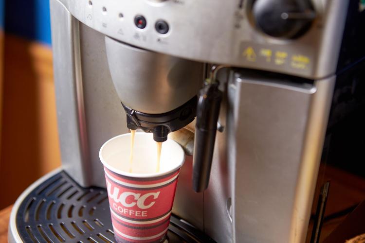 ■フロントでコーヒーをサービスしています■
