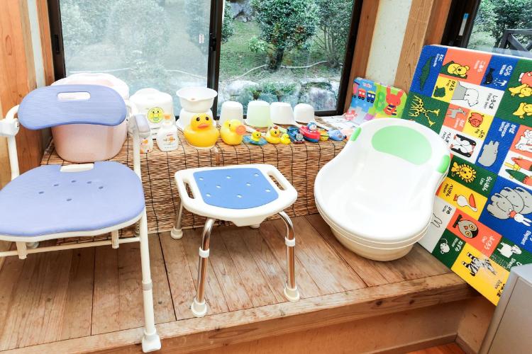 お風呂用の貸出グッズです。事前にご予約いただけます。