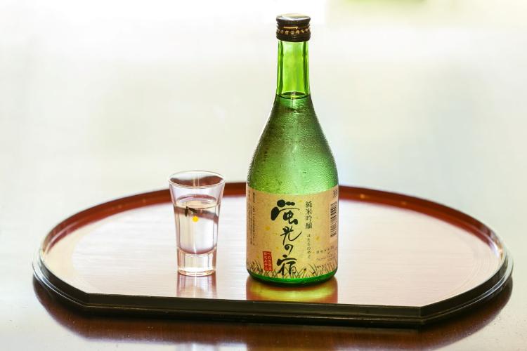 当館オリジナルの日本酒、蛍光の宿。お食事の際にもご注文いただけますし、売店でも販売しております。