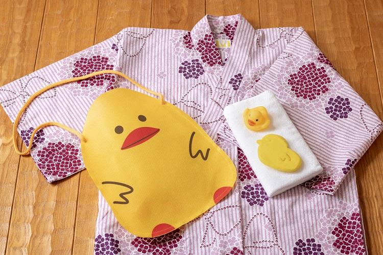 お子様用レンタル浴衣とアメニティセット（ひよこ）