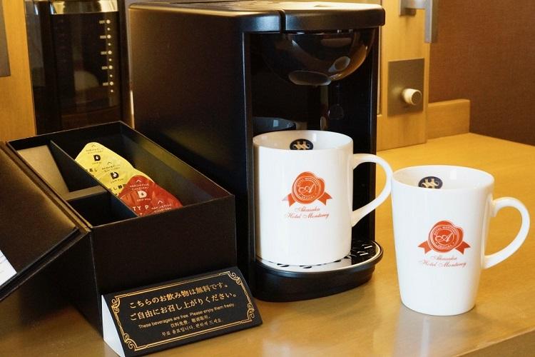 UCC DRIP PODコーヒーマシンを全室にご用意しております。