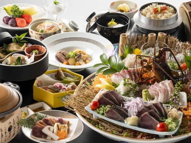 【旬彩物語／海幸コース】冬の海と山の恵みを味わう。地物伊勢海老・土佐沖獲れ金目鯛・本九絵・土佐鴨など