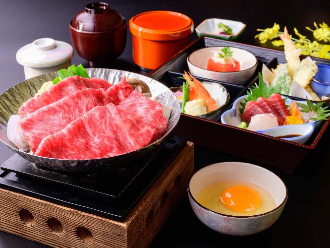 松花堂御膳とすき焼き　イメージ
