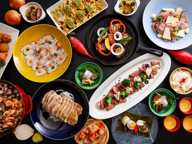 淡路島の海山の幸とスパニッシュ料理のコラボレーションしたディナーブッフェ（イメージ）