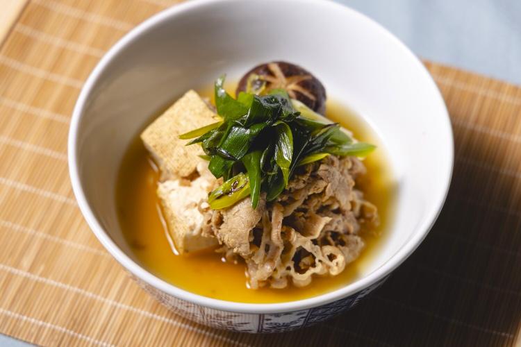 【朝食】九条ネギの肉豆腐