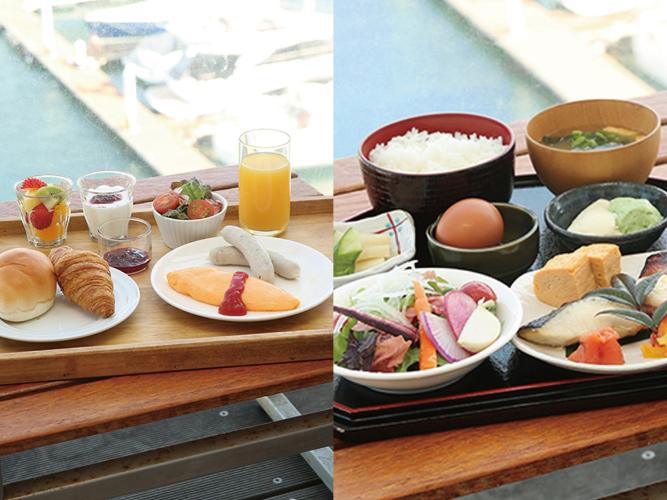 和・洋と選べる朝食はお部屋でのルームサービスで！