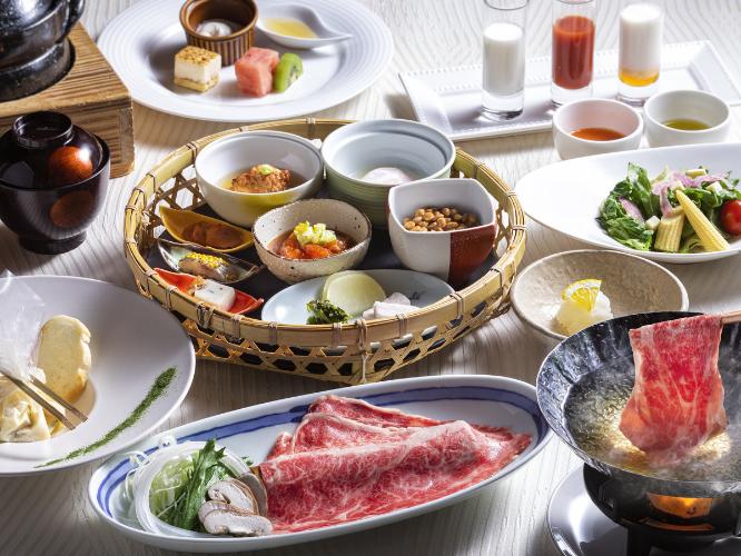 【朝食一例】北海道の魅力ある食材をふんだんに使った、和食を中心とした朝食です。