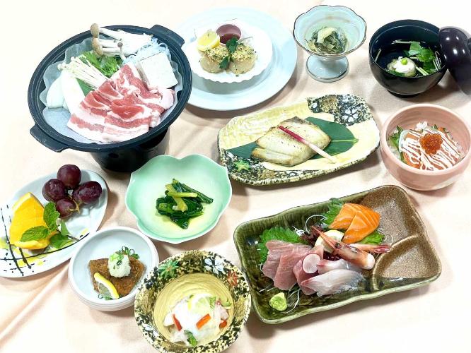 【オホーツク魚介御膳一例】枝幸の旬鮮をご堪能ください。