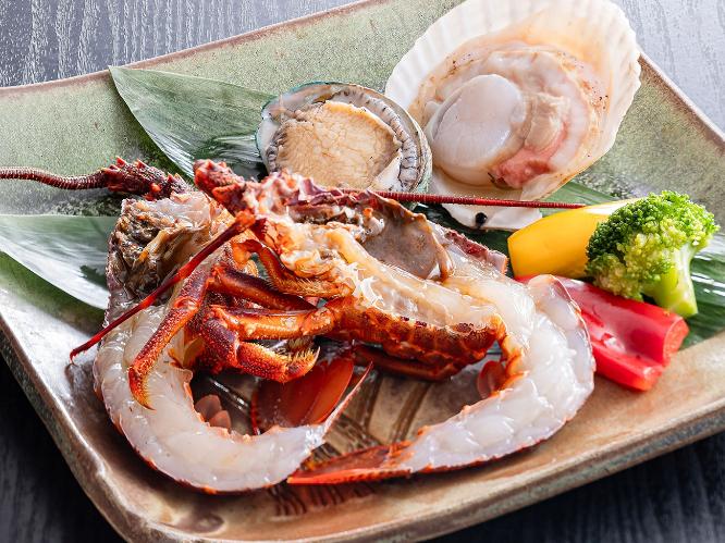 別注 豪華海鮮焼き（活〆鮑・ホタテ・ミナミイセエビ）　※イメージ