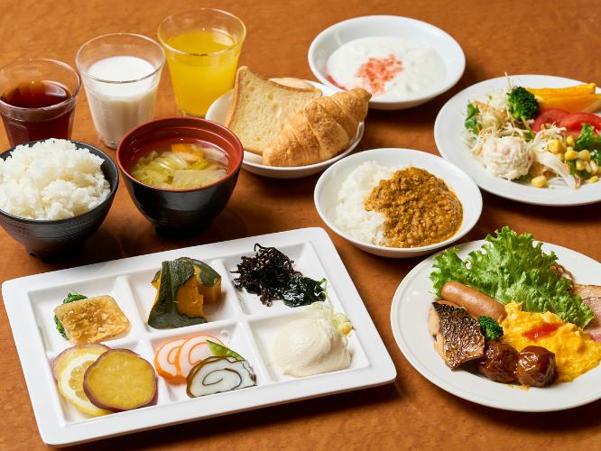 朝食ビュッフェ盛り付け例