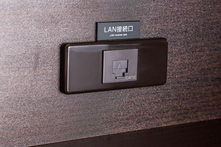 セキュリティに優れた有線LAN接続が可能。※Wi-Fiとの同時利用可