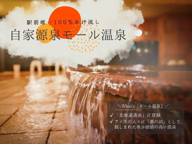 【大浴場】帯広駅前唯一の「源泉かけ流しモール温泉」