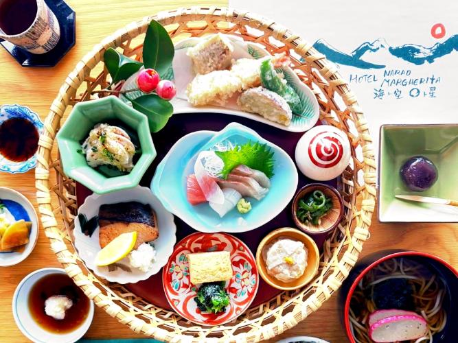 かご膳プランご夕食例（当日の仕入れにより料理内容は変更となります）