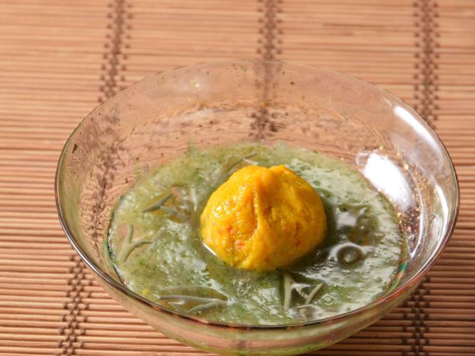 【ご夕食】かぼちゃ茶巾絞り（夏）／2025年6月～8月の御献立（イメージ）