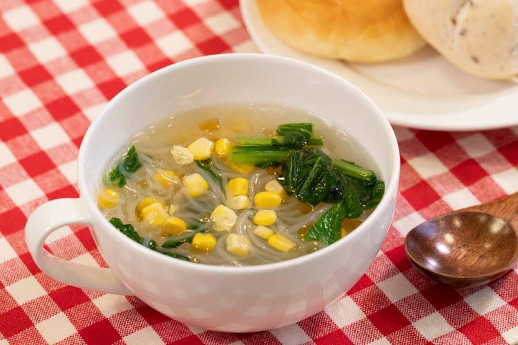 【横浜関内限定中華スープ】神奈川県産の野菜を使用し中華風に仕上げた春雨スープです。