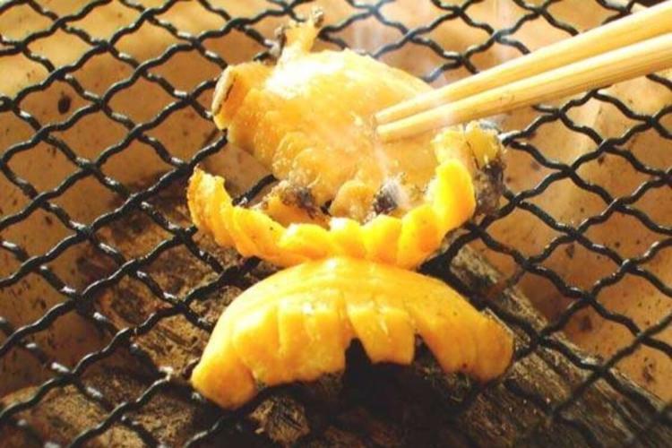 【夕食】鮑炭火焼